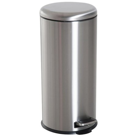 Rootz Pedal Bin - 30 liter - Papperskorgen - Soptunna - Innerhink - Gångjärnsförsett lock - Rostfritt stål - Silver - 29,2 x 29,2 x 62,9 cm