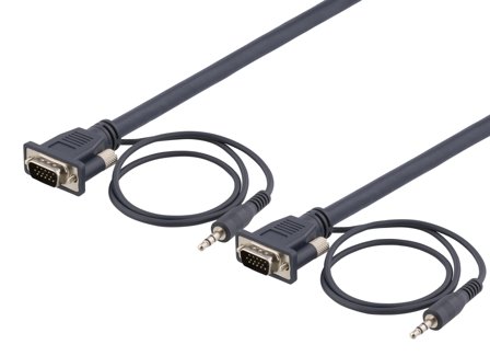 Deltaco RGB-903 - VGA / lyd-kabel - 3 m