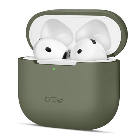 Tech-Protect AirPods 4 Skal Silikon Olive Green