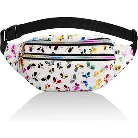 Midjeveske - Vanntett - 2 lommer med glidelås - Justerbart belte - Hvit