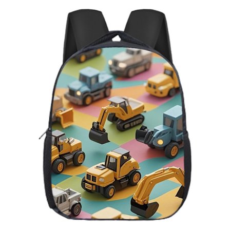 Gravemaskine skoletaske til børn, rygsæk til børnehaven, tegneserie sød alsidig studenterrygsæk med stor kapacitet