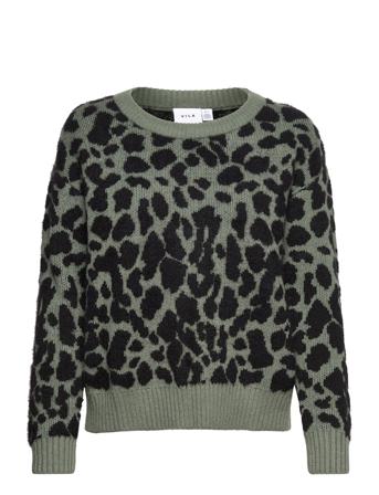 Viril Feami Mix O-Neck L/S Knit Top- Pullover Striktrøje Multi/mønstret Vila