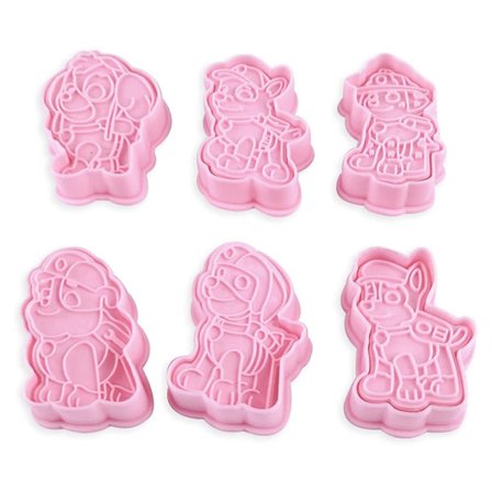 1 set/6 stycken plastkaksstämplar, set form tecknad form