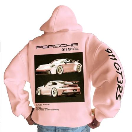 Setcar Porsche911- print för män Modetröja med huv för män och kvinnor Color12 3XL