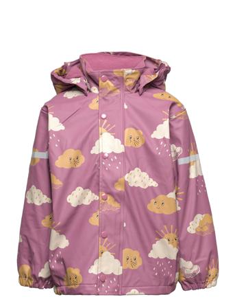 Rainjacket Pu Fleece Lining Outerwear Rainwear Jackets Multi/mønstret Lindex