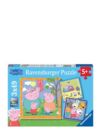 Peppas' Family And Friends 3X49P Toys Puzzles And Games Puzzles Classic Puzzles Monivärinen/Kuvioitu Ravensburger