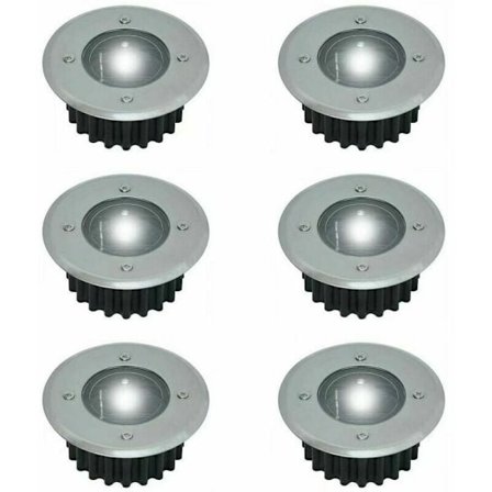 Set med 6 infällda solcells-LED-strålkastare - Rund - Diameter:
