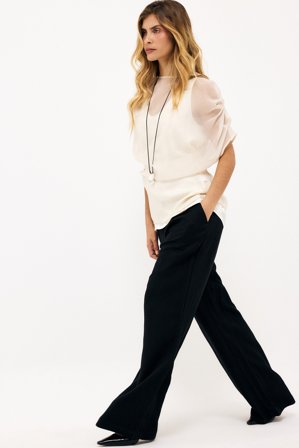 Premium Selection Relaxed Hose aus Lyocellmischung - Hose mit geradem bein - Schwarz - EU 42