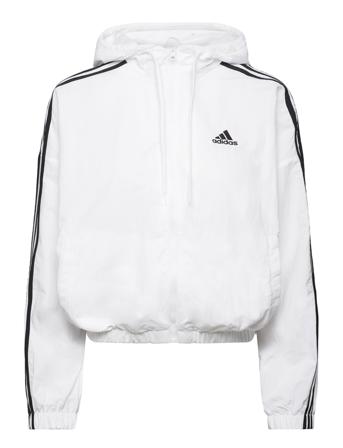 Essentials 3-Stripes Woven Windbreaker Outerwear Jackets Windbreakers Hvit Adidas Sportswear*Betinget Tilbud