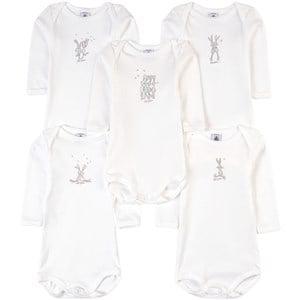 Kids - Petit Bateau 5-Pack White Baby Body 12 months - All in ones - 12 months - White