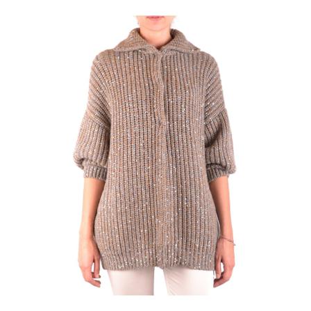 Brunello Cucinelli, Cardigan Beige, Dames, Maat:M,multicolor