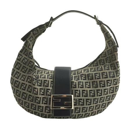 Fendi Vintage Fendi Grey & Navy Moon Taske Grå, Dame Vintage Tasker, Størrelse: ONE Size