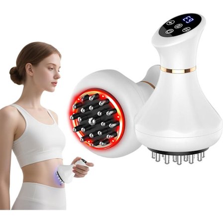 4-i-1 Elektrisk Lymfedrænage Massager – Håndholdt Kropsskulpturering & Anti-cellulite med Varme, Rødt Lys, Vibration, Perfekt Valentinsdagsgave