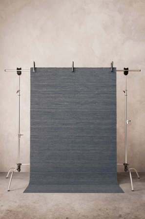 Jotex - Ullteppe Viskose/Bomull/Bomull/Viskose/Polyester/Ull/Ull/Polyester Stålblå ALIA - Kjøp Ulltepper hos Jotex