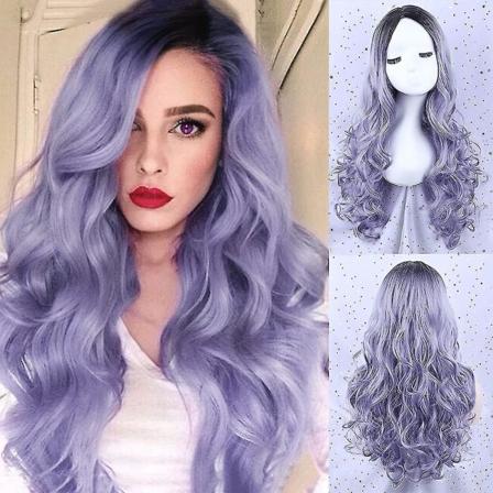Aisi Beuaty 20 Inch Long Big Wavy Peruk Mix Färg Kvinnor Flickor Custom Cosplay Halloween Party Peruker Syn