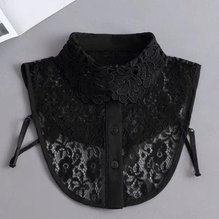 Tjej, falsk krage för kvinnor. Helt matchande ny produkt Multifunktionell spetsskjorta Dekorativ St-krage Meizu black flower collar Average size can 
