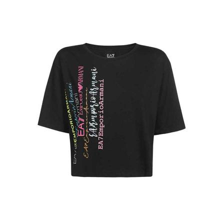Emporio Armani Ea7, T-Shirts Zwart, Dames, Maat:M