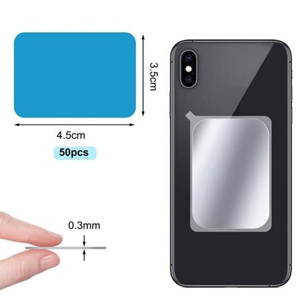 Magnetisk plate med selvklebende bakside - 35x45 mm, 0,3 mm tykkelse, 50-pk