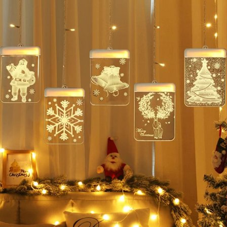 LED-USB-valosarja, 3D-joulukoriste, juhlatila