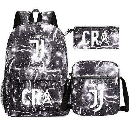 Cr7 Mode Skoletasker til Teenage Drenge, Drenge, Børn og Studerende Laptop Rygsække Tre-delt Sæt