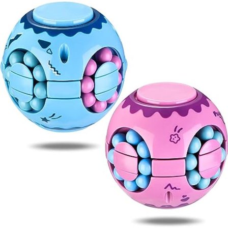 2 stk. Spinner Magic Bean Roterende Fidget 3D Spinner Puslespill Hamburger