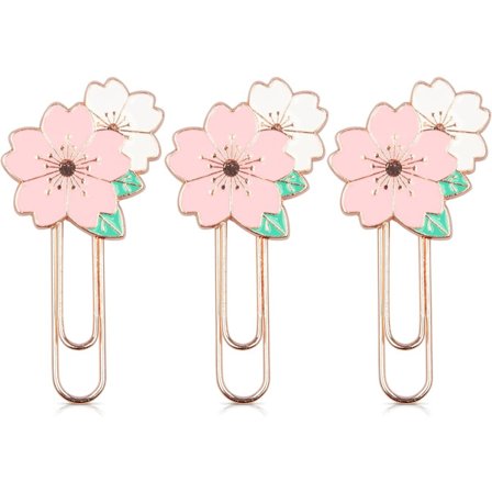 3 st Sakura Gem, Söta Färgglada Sakura Pappersklämmor