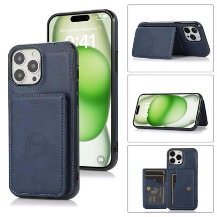 Leman Skal med Kortfack & Magnetisk Förslutning till iPhone 16 Pro Max