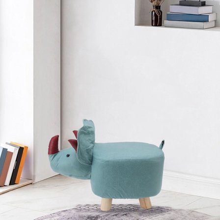 Suloinen eläinrahin, jossa pehmeä pehmustettu tyyny ja liukuesteiset jalat, pieni jalkatuki lapsille ja aikuisille, dinosaurus