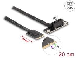 Delock M.2 Key A+E to PCIe x1 NVMe Adapter angled with 20 cm cable