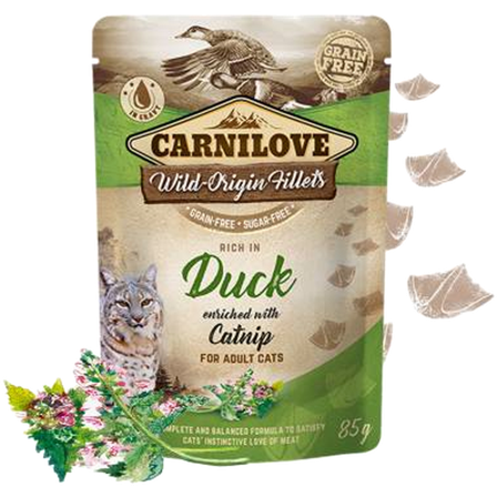 Carnilove - Cat Pouch Duck beriket med kattemynte 85 g - Katt - Kattefôr & kattemat - Våtfôr og våtmat - ZOO.no