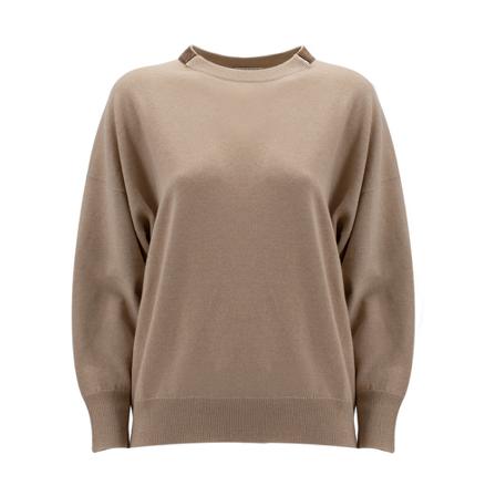 Brunello Cucinelli, Sweatshirt M12183600_C9050 Brązowy, Kobieta, Rozmiar: M
