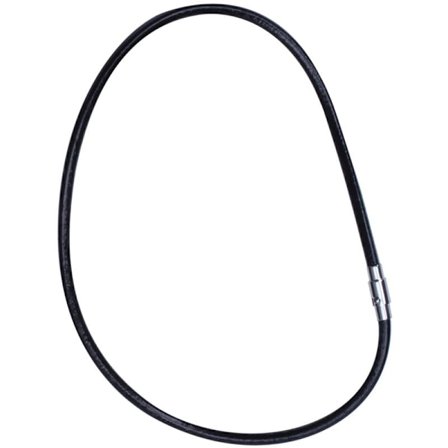 Läderrep vävkedja halsband med magnetlås i rostfritt stål, svart - 4 mm bredd - 40 cm längd