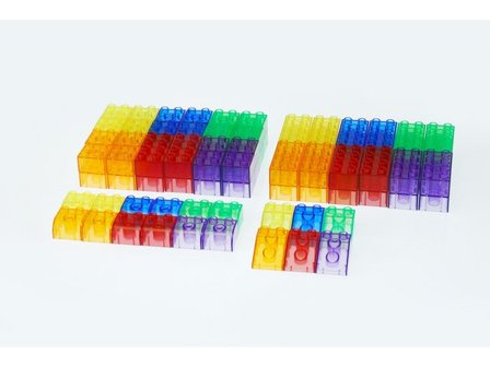 Transparenta byggklossar 90 delar - Lyreco - Skola och förskola - Lekmaterial - Bygglek, konstruktion och mosaik