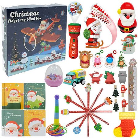 24 dagar/set Fidget Leksaker Jul Adventskalender Paket Anti Stress Leksaksset Stress Relief Figet Leksak Blind Box Barn Julklapp