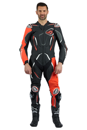 MC-Skinndress Ixon Demonio Svart/Rød/Hvit L