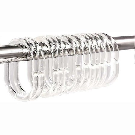 Dusjforhengringer i plast, 24 stk