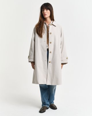 GANT - Relaxed fit car coat til dame cloudy grey