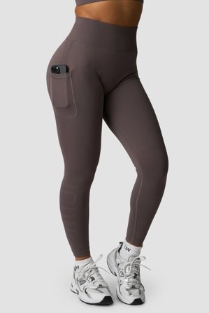 ICANIWILL - Define Seamless Pocket Tights Dusty Brown - Träningstights - Dam - Träningskläder från ICIW