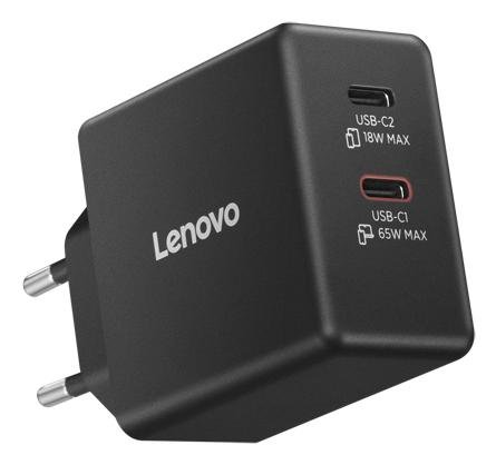 Lenovo Dual USB-C 65W GaN Charger Black EU