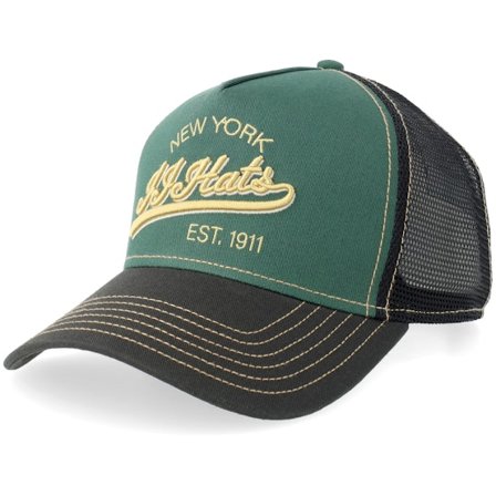 JJ Hats - Verde trucker Boné - New York Black/Green A-frame Trucker @ Hatstore