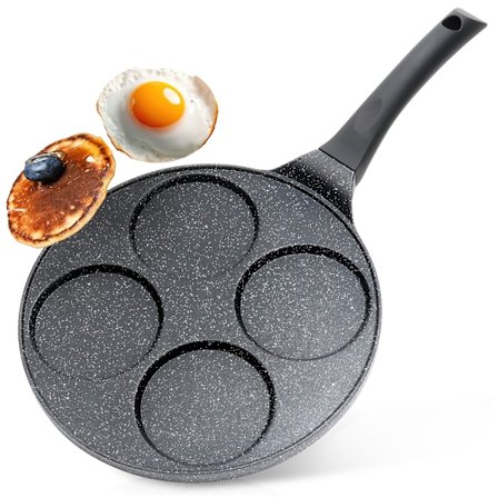 Granit äggpanna 4 hål BLACK LINE 26 cm