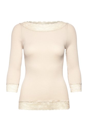 Rosemunde Rwbeatha Silk 2/4 Boatneck 2 Color - Cream - XL