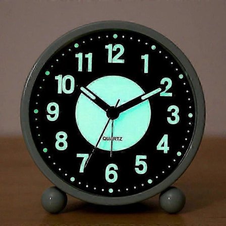 Nattlampe simulerer en vekkerklokke, lydløs og uten tikking, vekker deg forsiktig Lydløs drift + nattlampe + belysning - Bra Blå