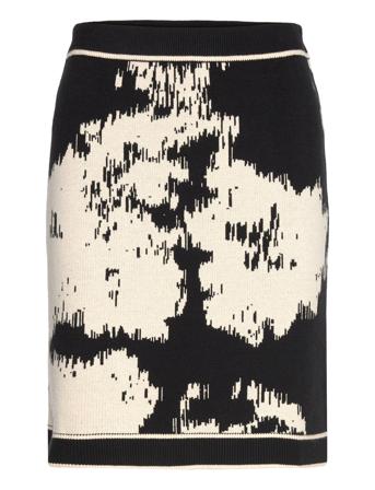 Srrogue Pattern Skirt Knit Black Soft Rebels