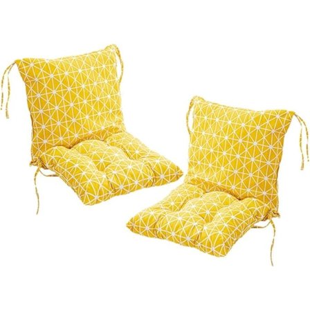 2-delt sædehynder med rygdel, ryghynde med stropper, lav ryghynde (stil 4, 40 x 40 cm)