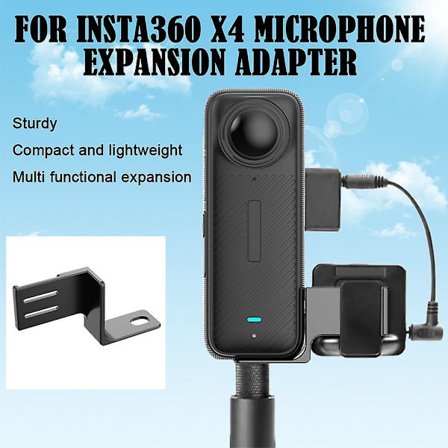 For Insta360 X4 Kameratilbehør Mikrofon Metall Ekspansjonsfeste Holder+Kabel