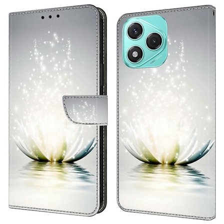 Honor 400 Lite 5G -kotelo, 3D-kuvioitu PU-nahkalompakkopuhelinkotelo jalustalla