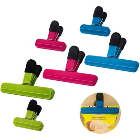 Poseposer, 6 stk. Madposeposer 3 Farver 2 Størrelser Plastik Mad