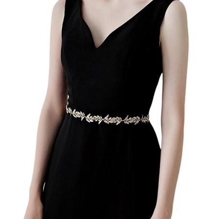 Brudebelte, Metallblad Krystallbelte Bryllupskjole Midje Kjede Tilbehør, Brude Smykker