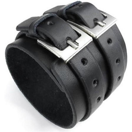 Läderarmband för Män och Kvinnor Armband Män Punk Rock Manschettarmband Män Armband Presenter för Män Svart